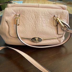 Coach Blush Pink Handle Bag with Cross-body strap.